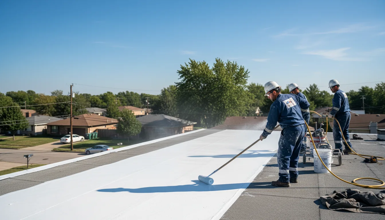 Commercial roof coating in Roxana, KY near me